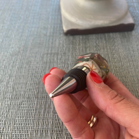 XMAS Handmade Festive Holiday Diamond Top Wine Stop Multi - Picture 10 of 13